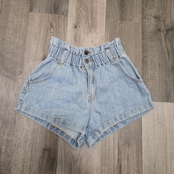 House of Harlow 1960 100% Cotton Light Wash Denim Shorts | High Waist Casual - Picture 2 of 7